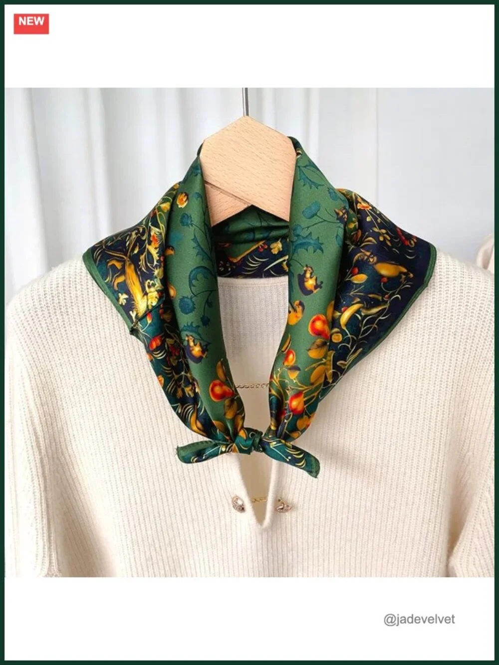 100% Pure Mulberry Silk Small Square Scarf 21x21 Lightweight Neckerchief
